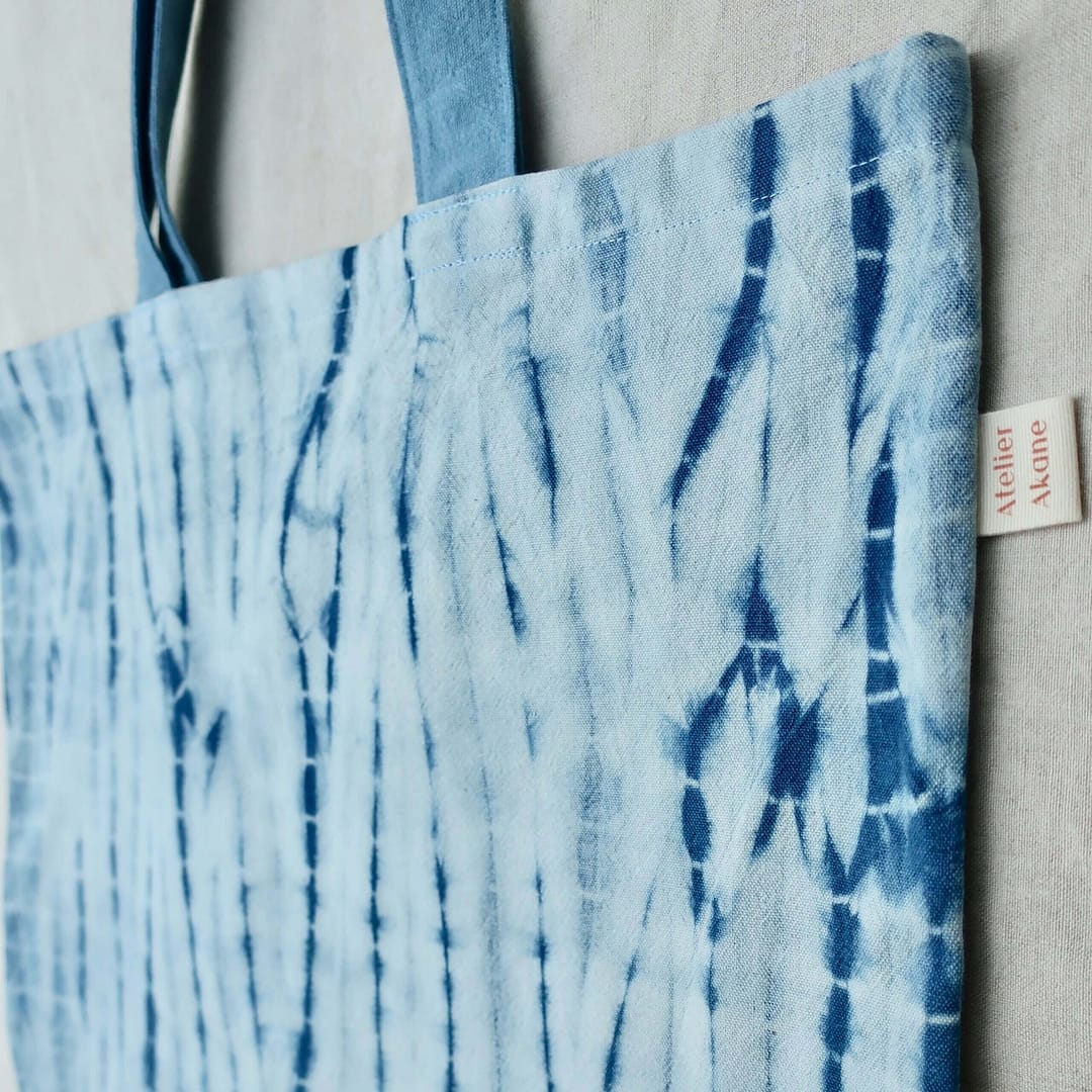 tote bag shibori indigo dye