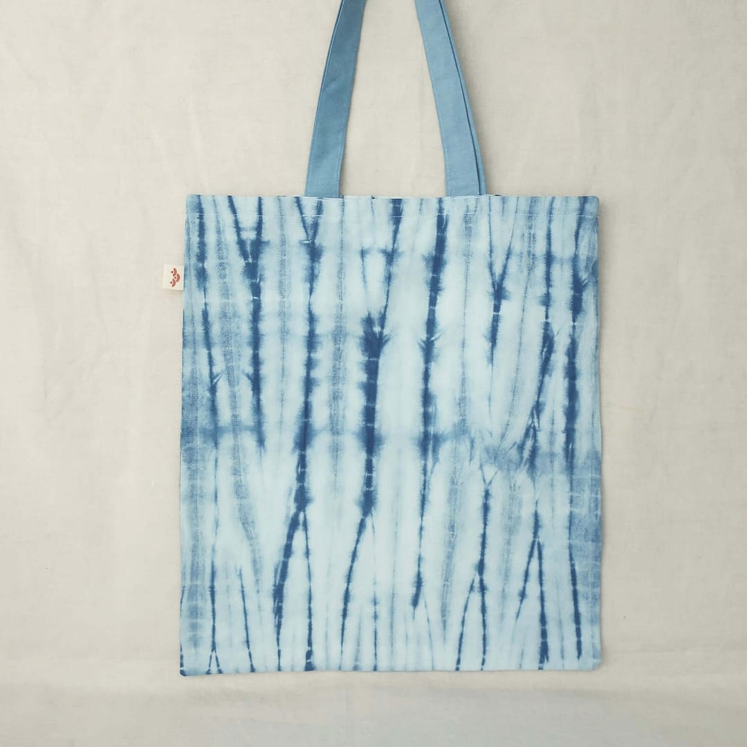 tote bag shibori indigo dye