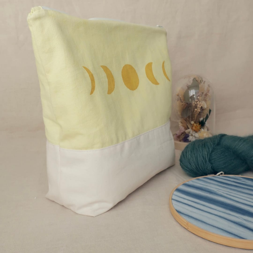 Sac à projet sac à tricot teinture végétale