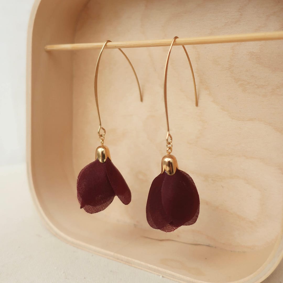 earings natural dye silk madder