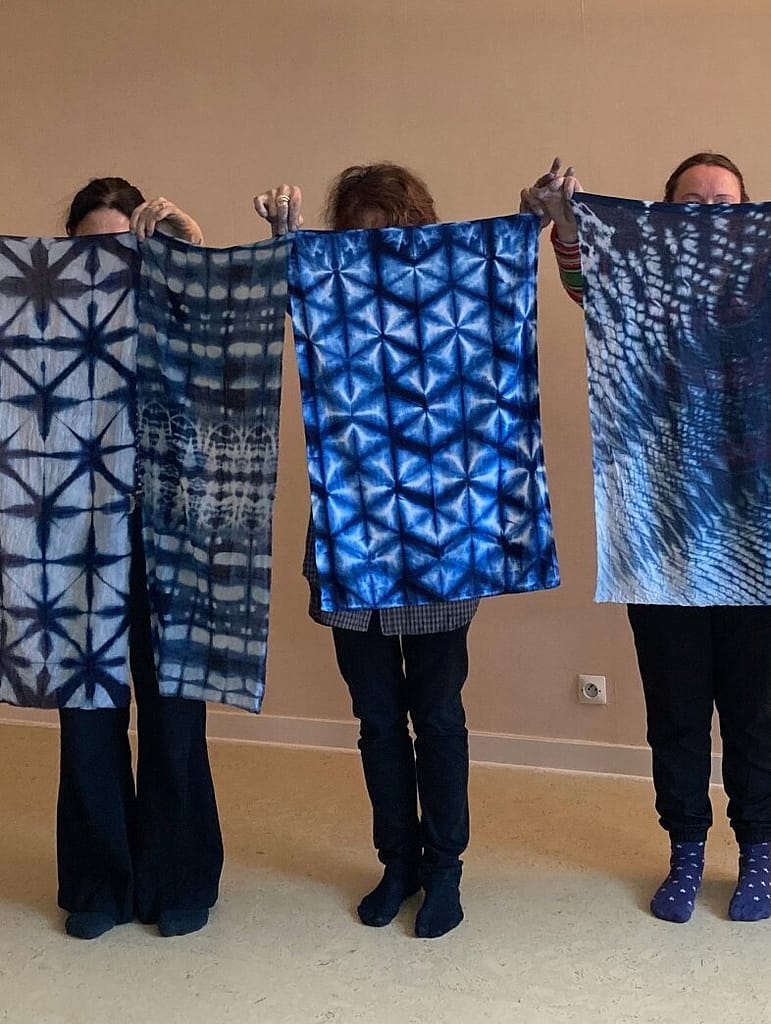 résultat d'un atelier shibori